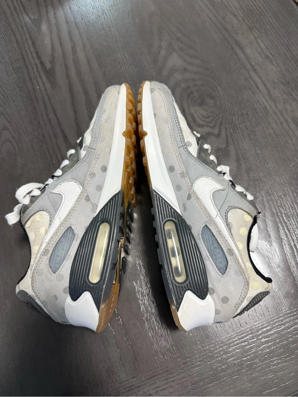Nike Air Max 90 Polka Dot Men’s Size 9.5 White Gray Black CZ1929-100